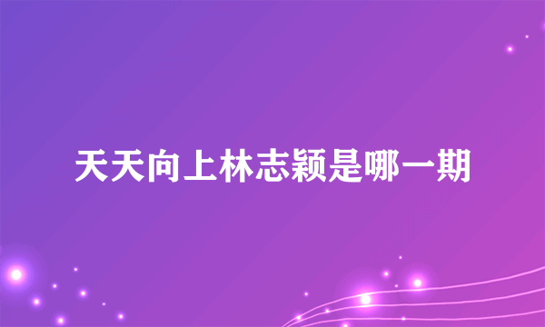 天天向上林志颖是哪一期