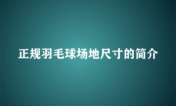 正规羽毛球场地尺寸的简介