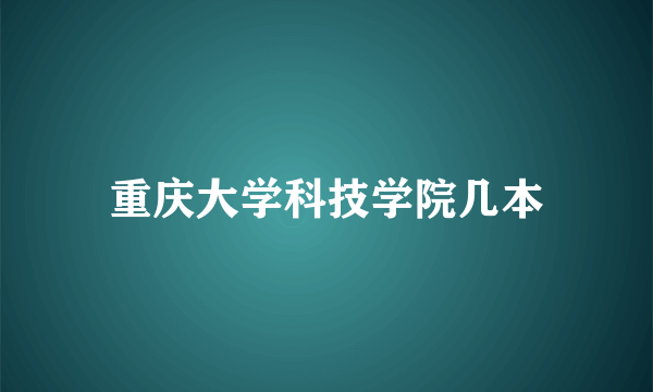 重庆大学科技学院几本