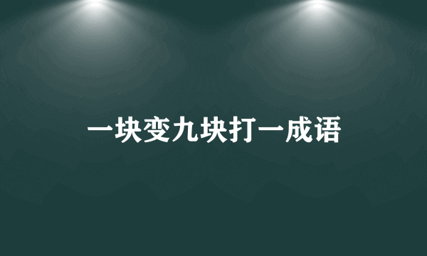 一块变九块打一成语