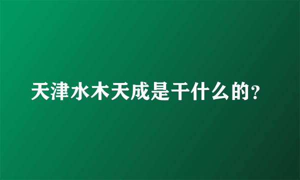 天津水木天成是干什么的？