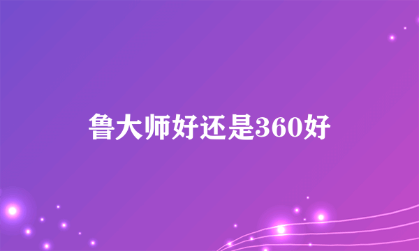 鲁大师好还是360好