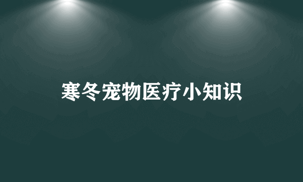 寒冬宠物医疗小知识