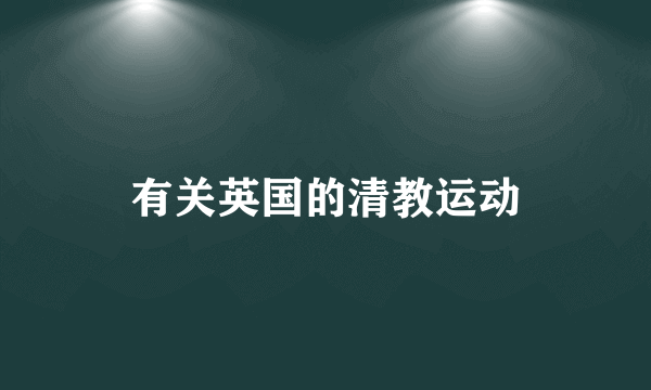 有关英国的清教运动