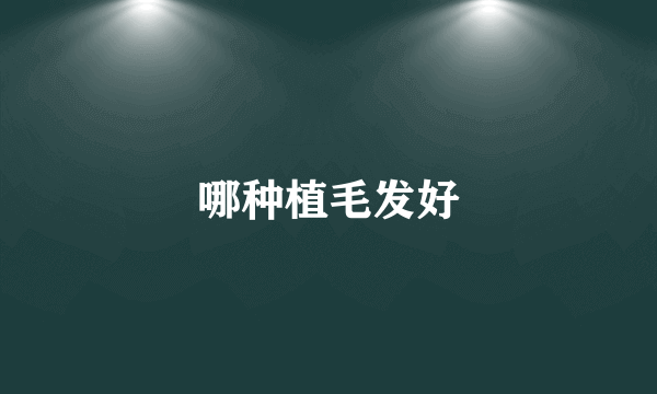哪种植毛发好