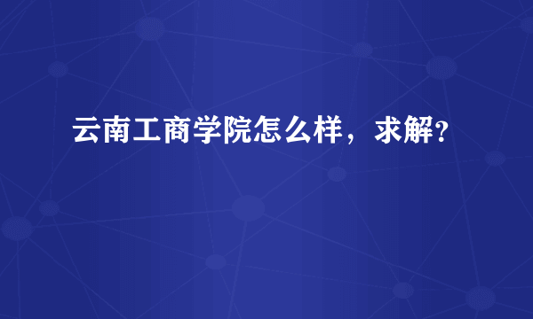 云南工商学院怎么样，求解？