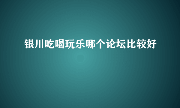 银川吃喝玩乐哪个论坛比较好
