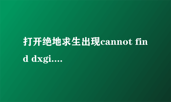 打开绝地求生出现cannot find dxgi.dll.Please,re-install this application怎么解决啊