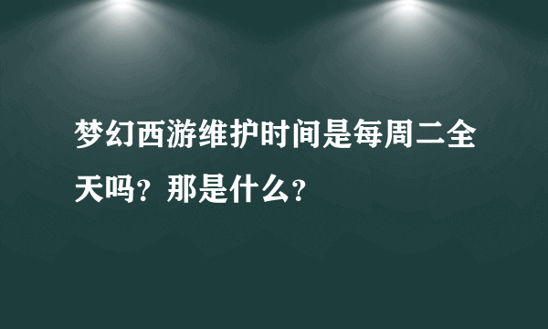 梦幻西游维护时间是每周二全天吗？那是什么？