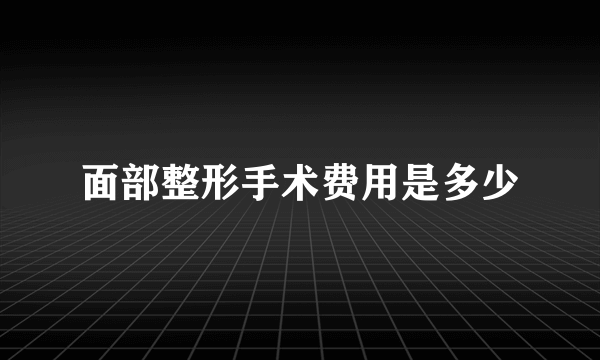 面部整形手术费用是多少