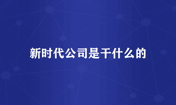 新时代公司是干什么的