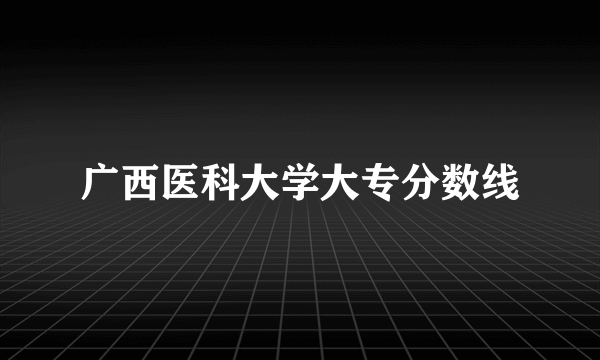 广西医科大学大专分数线