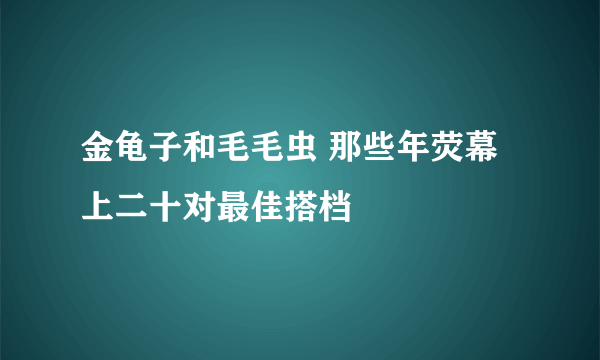 金龟子和毛毛虫 那些年荧幕上二十对最佳搭档