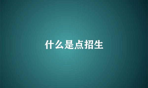什么是点招生