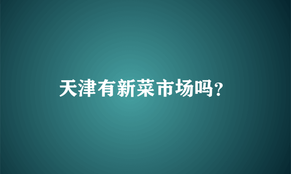 天津有新菜市场吗？