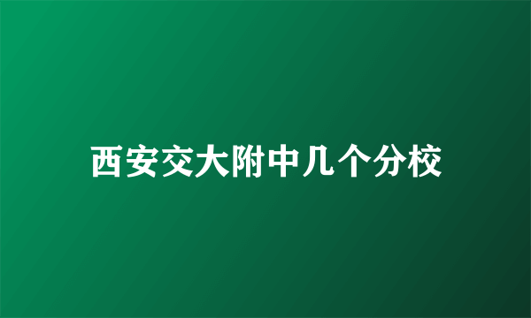 西安交大附中几个分校