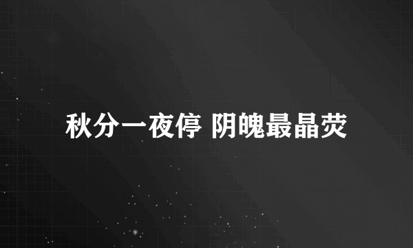 秋分一夜停 阴魄最晶荧