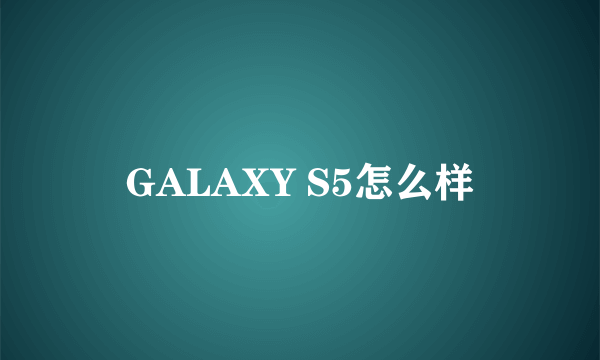 GALAXY S5怎么样