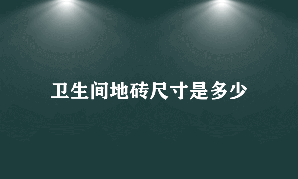 卫生间地砖尺寸是多少