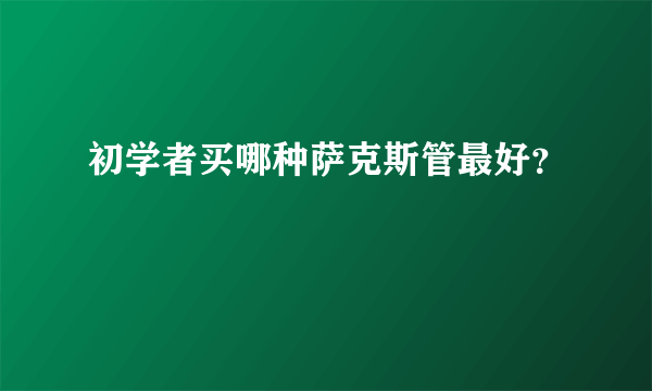 初学者买哪种萨克斯管最好？