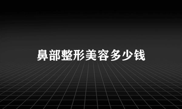 鼻部整形美容多少钱
