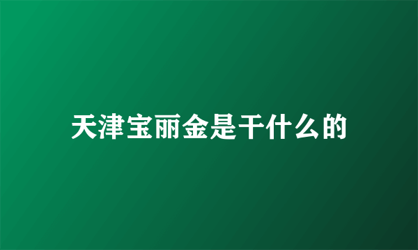 天津宝丽金是干什么的