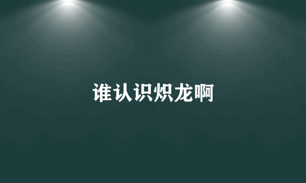 谁认识炽龙啊