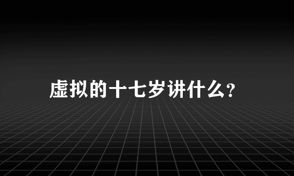 虚拟的十七岁讲什么？