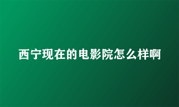 西宁现在的电影院怎么样啊