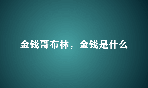 金钱哥布林，金钱是什么