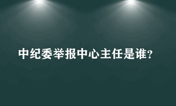 中纪委举报中心主任是谁？