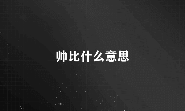 帅比什么意思