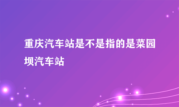 重庆汽车站是不是指的是菜园坝汽车站