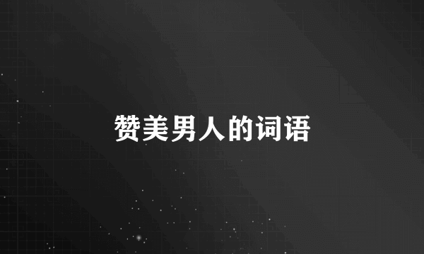 赞美男人的词语