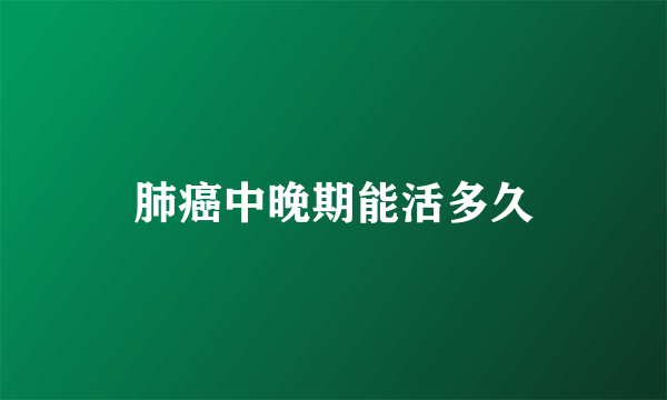 肺癌中晚期能活多久