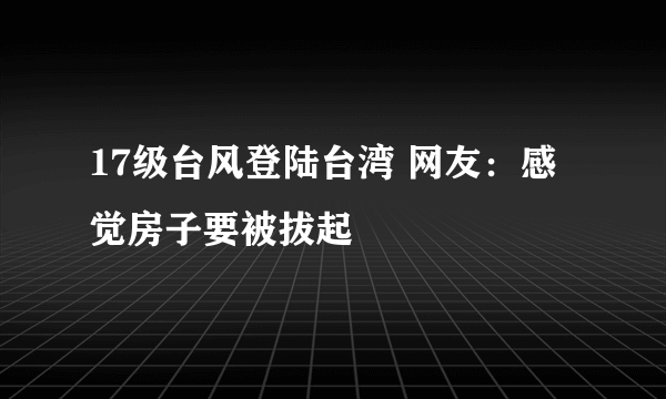 17级台风登陆台湾 网友：感觉房子要被拔起