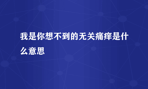 我是你想不到的无关痛痒是什么意思