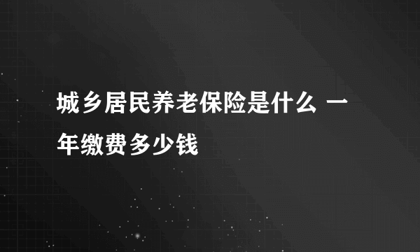 城乡居民养老保险是什么 一年缴费多少钱