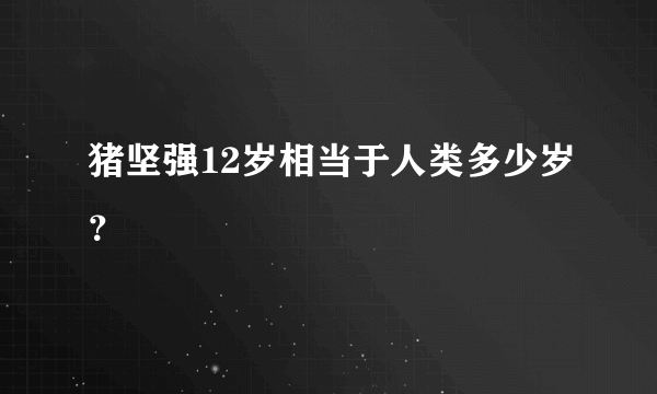 猪坚强12岁相当于人类多少岁？