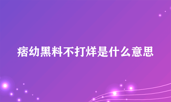 痞幼黑料不打烊是什么意思