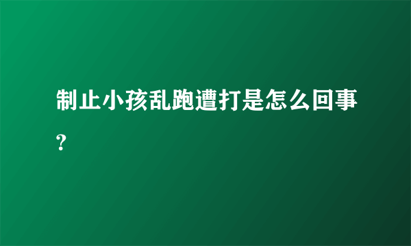 制止小孩乱跑遭打是怎么回事？