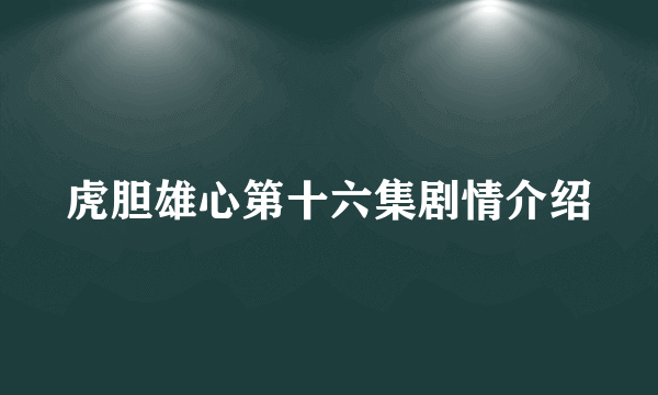 虎胆雄心第十六集剧情介绍