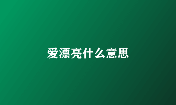 爱漂亮什么意思