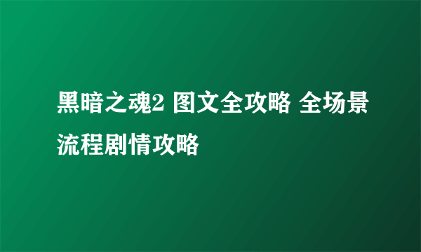 黑暗之魂2 图文全攻略 全场景流程剧情攻略