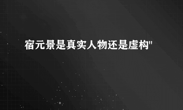 宿元景是真实人物还是虚构