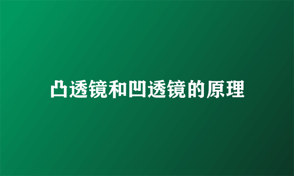 凸透镜和凹透镜的原理
