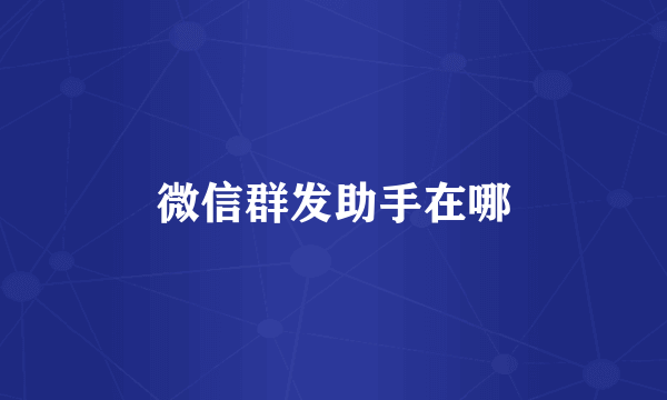 微信群发助手在哪