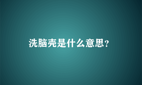 洗脑壳是什么意思？