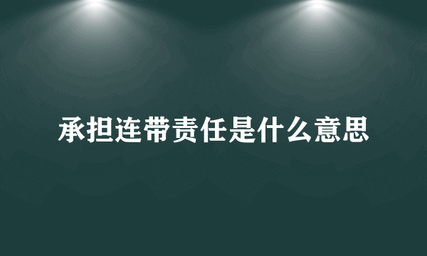 承担连带责任是什么意思