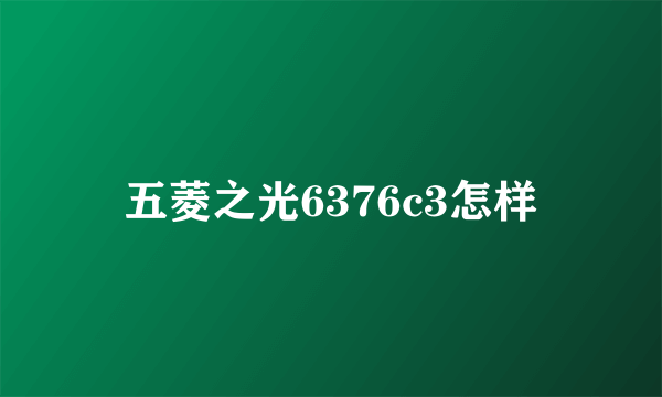五菱之光6376c3怎样